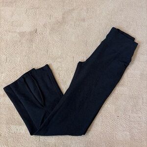Beyond Yoga Make The Cut Pants Split Hem Flare Leggings Darkest Night XL